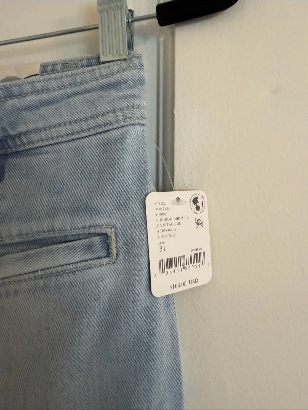 Free People High-Rise Light Wash Jeans with Pink Star Patches